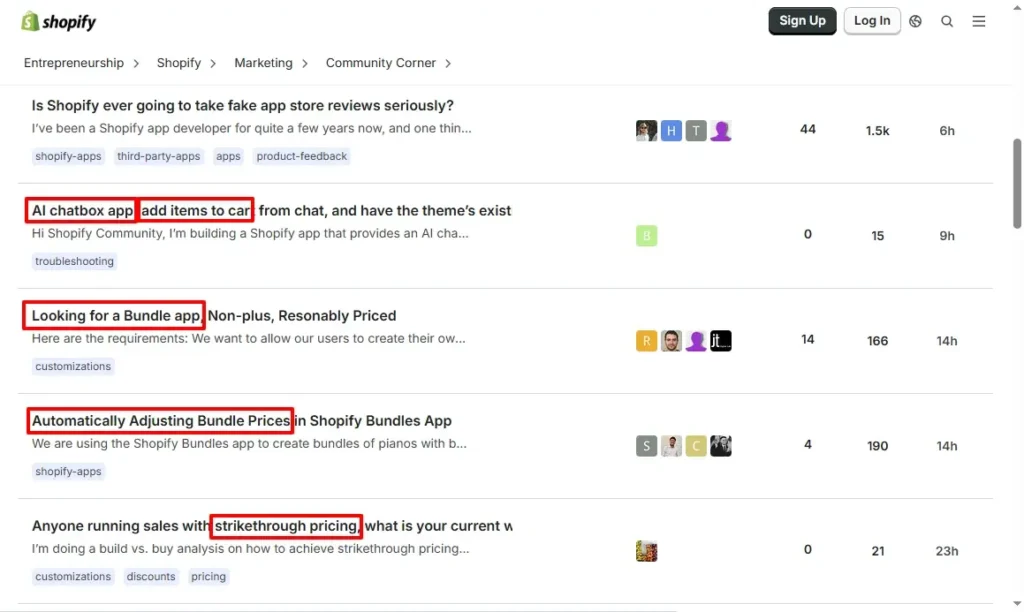 identify merchants language and their problems from shopify community