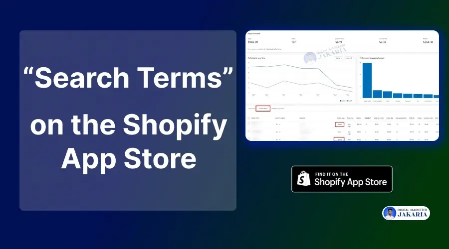 shopify app store search terms featured image of the blog by digital marketer jakaria