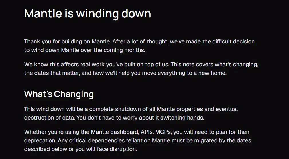 heymantle is winding down