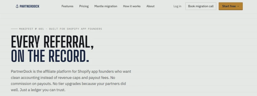PartnerDock - HeyMantle alternatives for Shopify apps