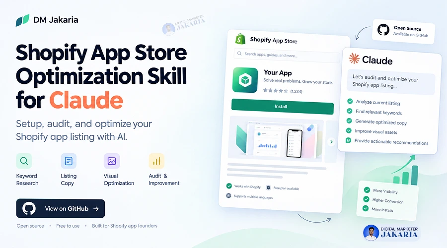shopify app store listing optimization skill for claude by dm jakaria